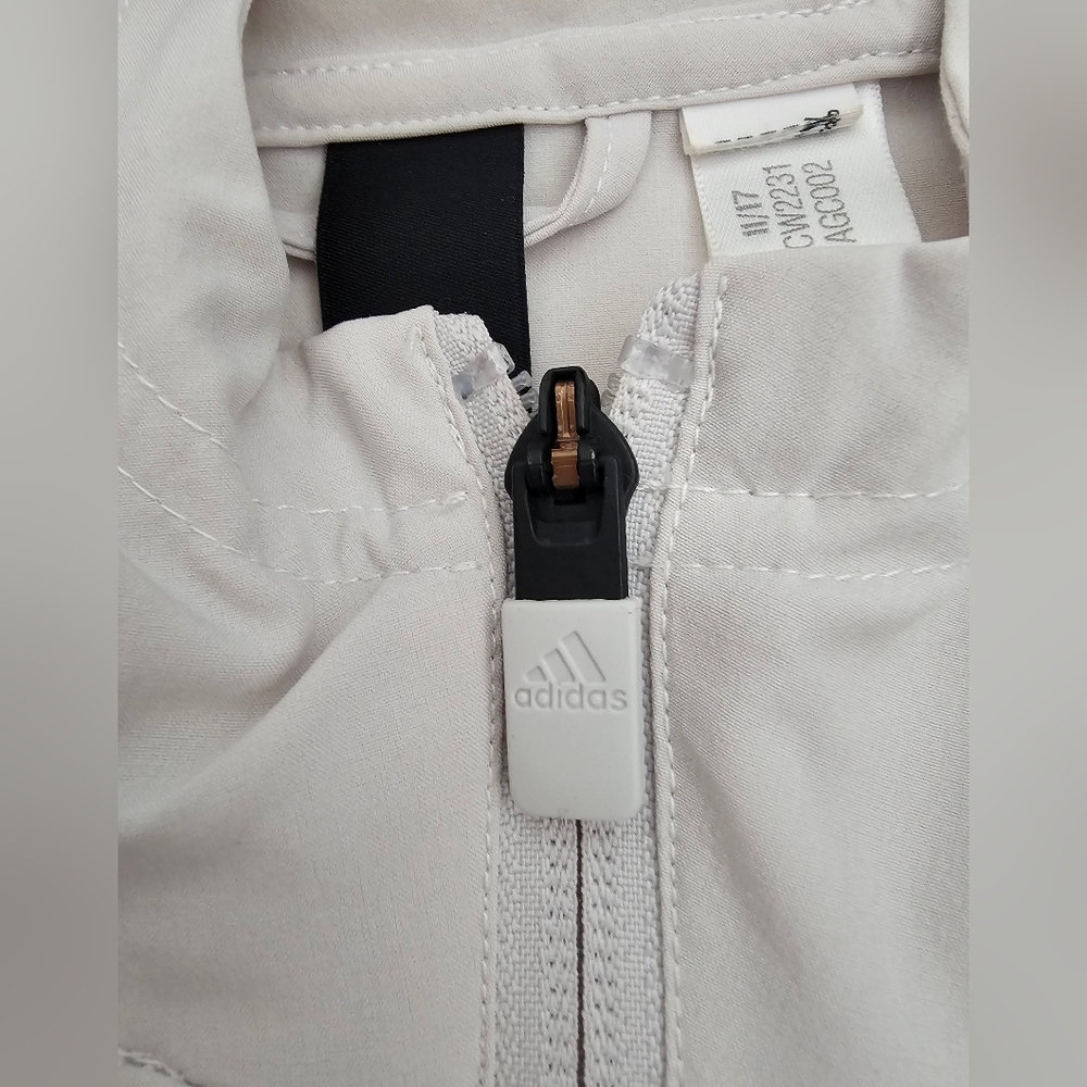 EXELLENT ADIDAS Track Jacket Womens Lightweight Color: Black Salmon Tan SZ M - Picture 10 of 16
